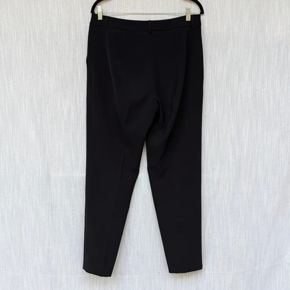 Moschino Boutique Trousers Womens 10 Black High-rise Tapered Chino Dress Pants